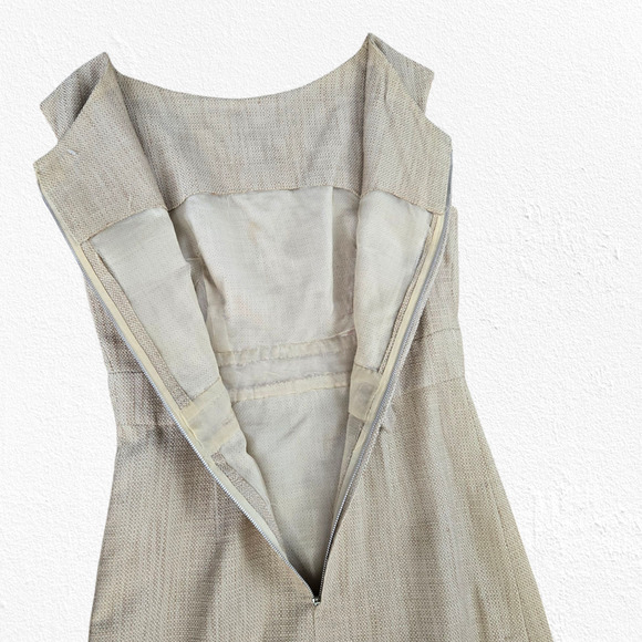 50s Vintage Adele Simpson Beige Tweed Blazer Sheath Classic Dress Set Size 2 - Picture 10 of 16
